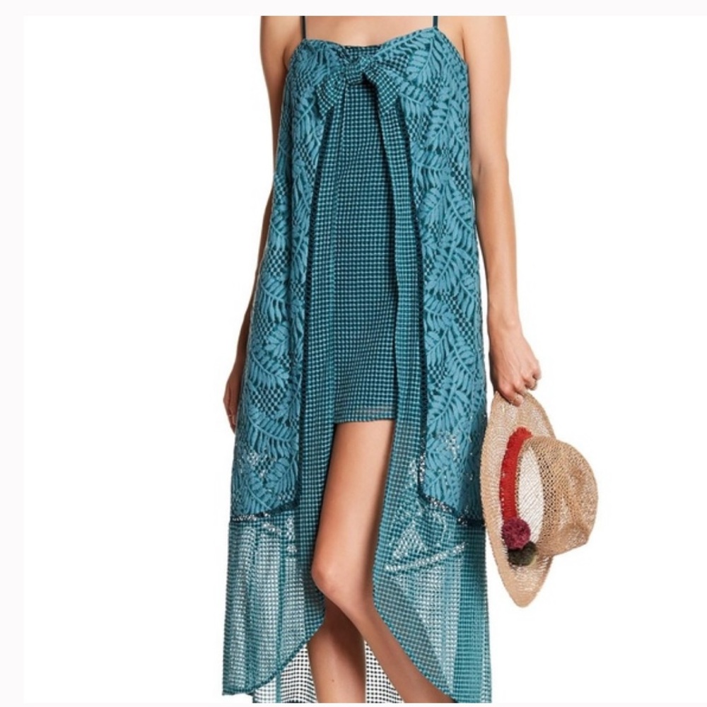Red Carter Women's Imari Layered Maxi Dress Teal size SMALL, worn only once